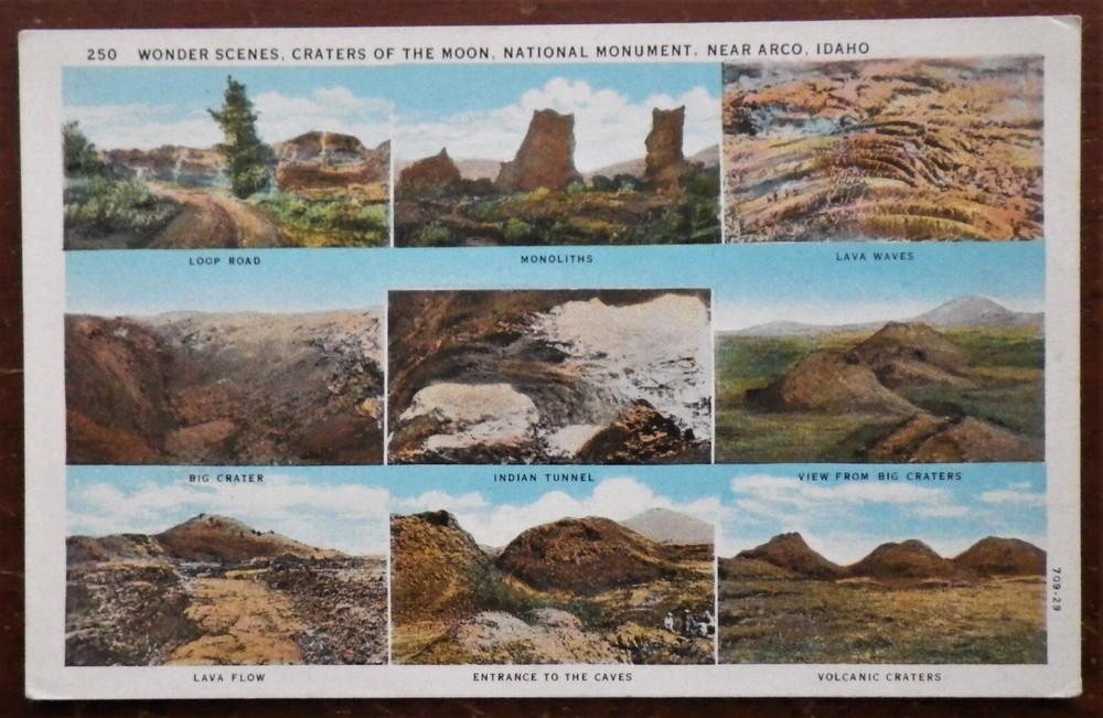 Labeled Scenes Of Craters Of Moon National Monuments Near Arco, Idaho Postcard