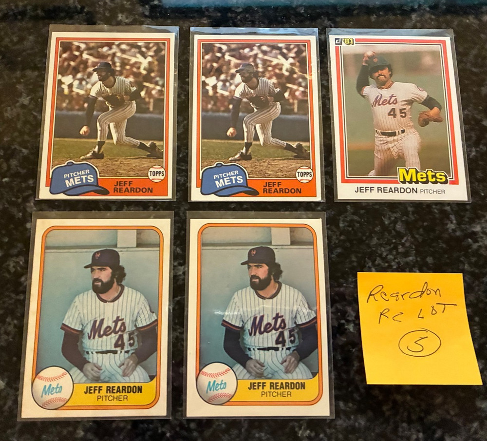 Jeff Reardon Rookie Card Lot (1981)...................5 Total