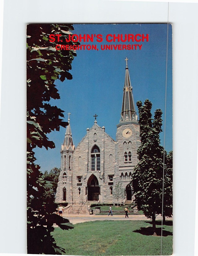 Postcard St. John's Church Creighton University Omaha Nebraska USA