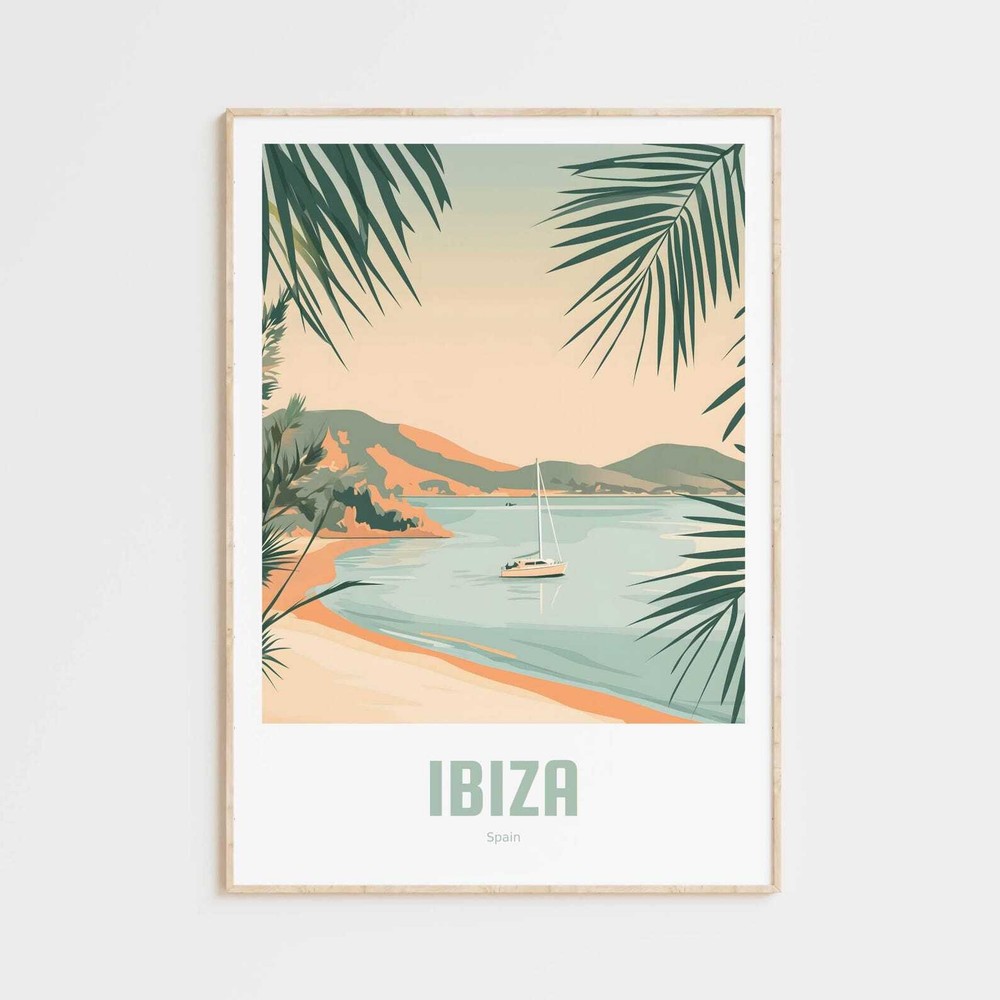 Vintage Ibiza Travel Poster Spain Wall Art Vacation Gift
