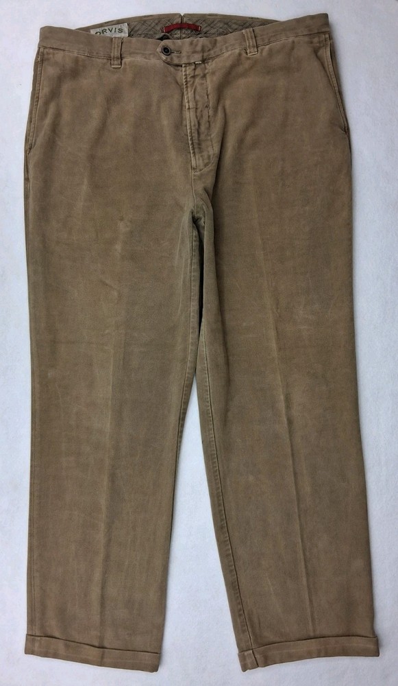 Orvis Mens Moleskin Pants 38x31.5 Chamois Beige for Hunting Camping Outdoor