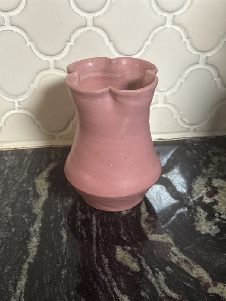 Vintage Daniel Boone Handmade Pottery Vase Matte Pink