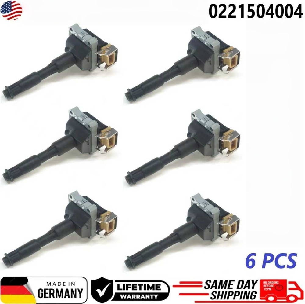 OEM x6 Ignition Coils For 1994-2009 BMW, 0221504004, 12131703227