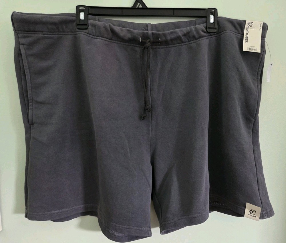 No Boundaries Men's 3XL Soft Fleece Jogger Shorts DARK GRAY 6