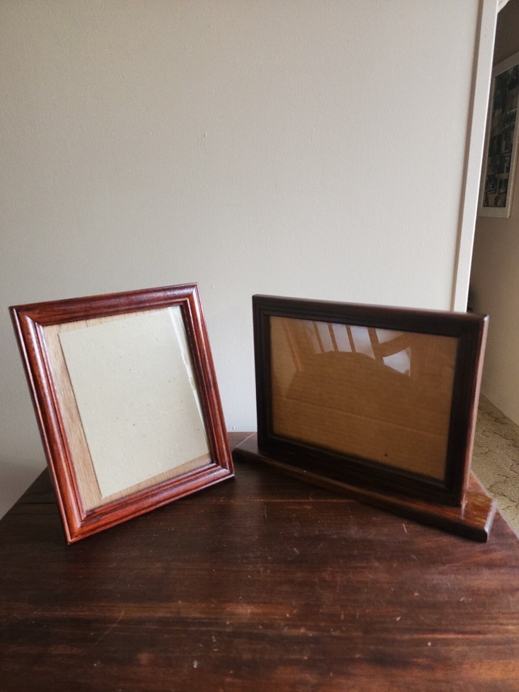 Set of 2 Vintage Ornate Wood Table Picture Frames for Shabby Chic Decor