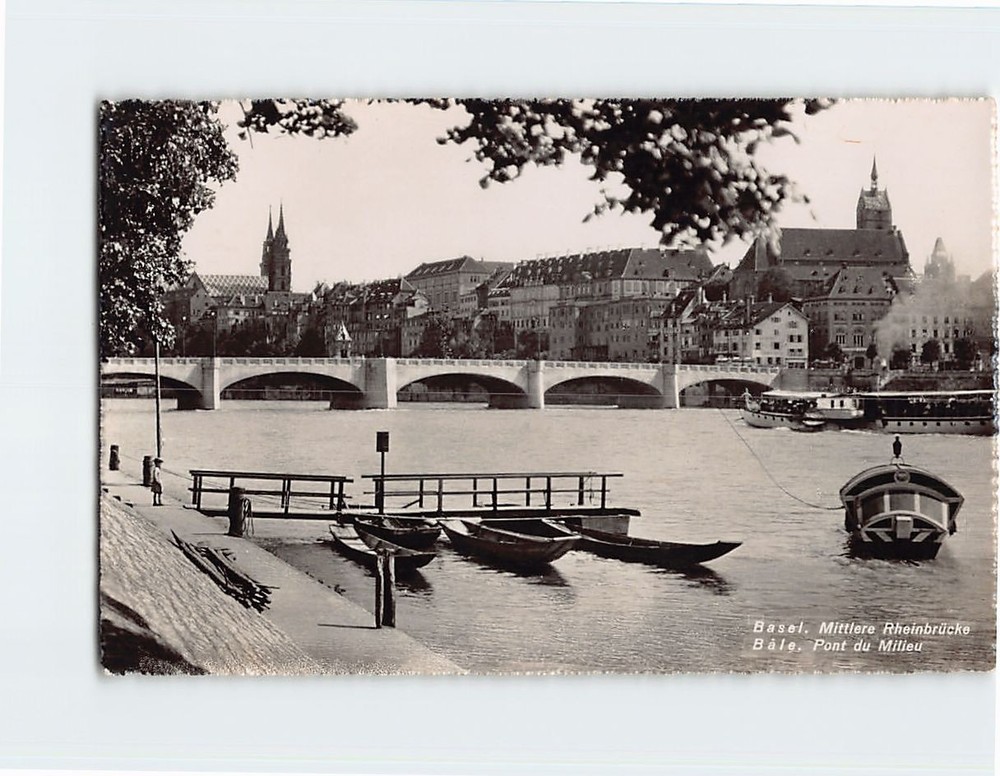 Postcard Mittlere Rheinbrücke Basel Switzerland
