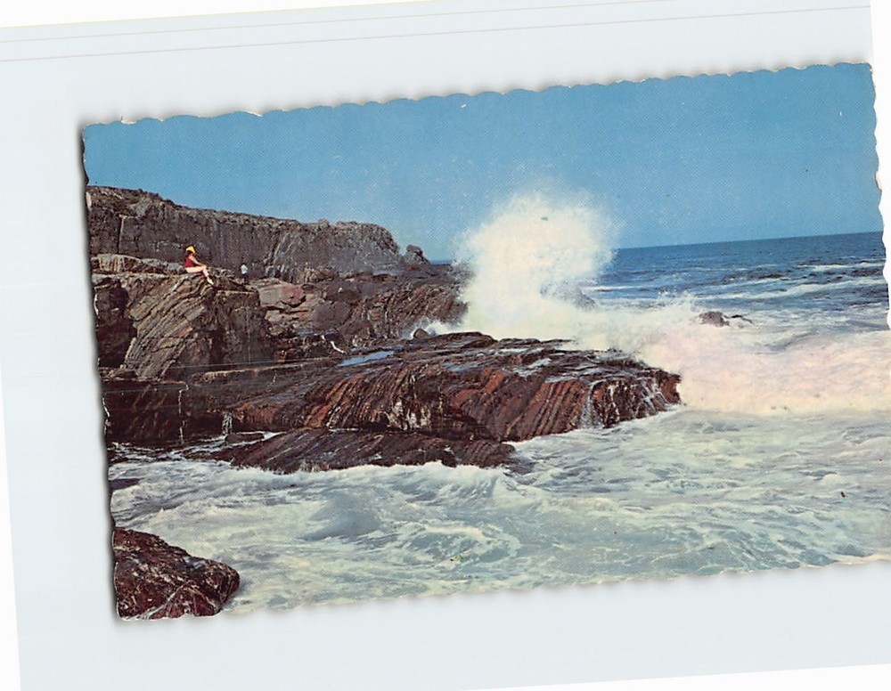 Postcard The Surf Bald Head Cliff Maine USA North America