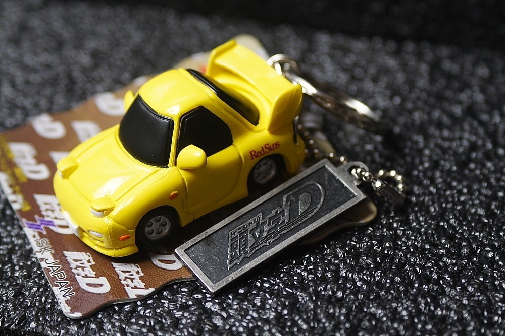 Initial D FD3S RX-7 REDSUNS Figure Keychain Japan Anime Vintage Rare metal plate