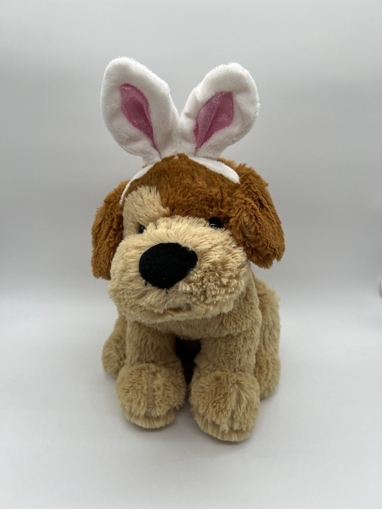 Dan Dee Collector's Choice Plush Brown Tan Dog With Bunny Ears Easter Spring 11”