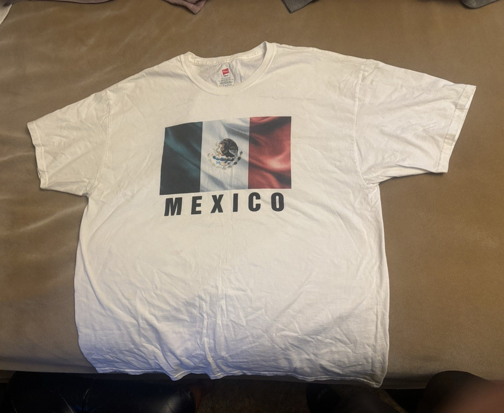 Hanes Tagless Mexico Flag Graphic T-Shirt Men's 2XL