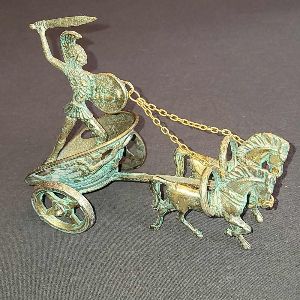 Achilles Mythology Greek Hero Trojan War On Chariot Bronze Statue Sculpture NICE-image