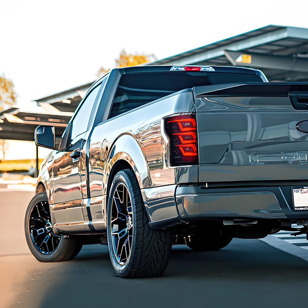 LED Smoke Tail Lights For Ford F150 Pickup 2015-2020 w/Sequential Left+Right