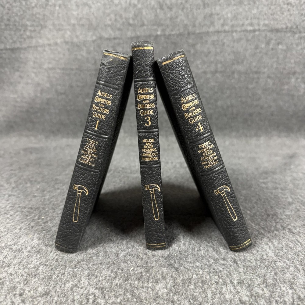 Vintage Audels Carpenters And Builders Guide Vol 1 3 4 Hardcover Books Set
