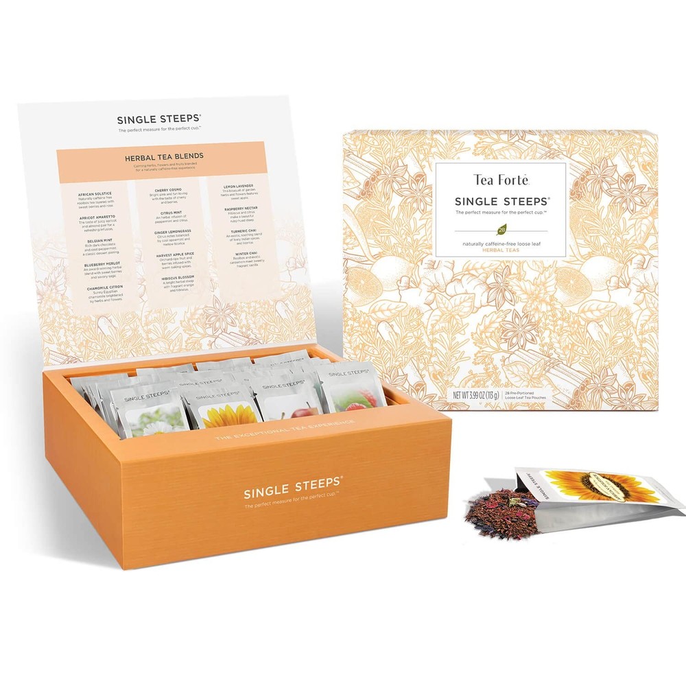 Tea Forte Herbal Tea Assortment Single Steeps Loose Leaf Premium Tea Gift Set...