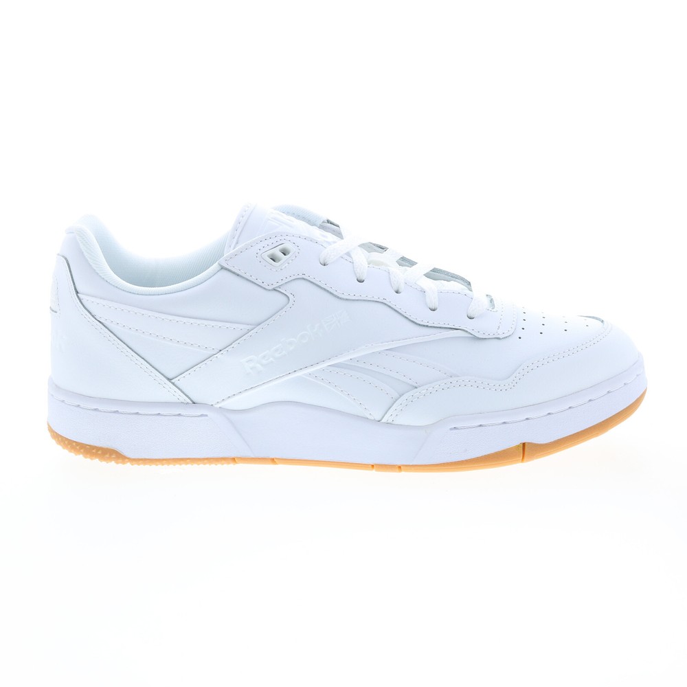 Reebok BB 4000 II Mens White Leather Lace Up Lifestyle Sneakers Shoes