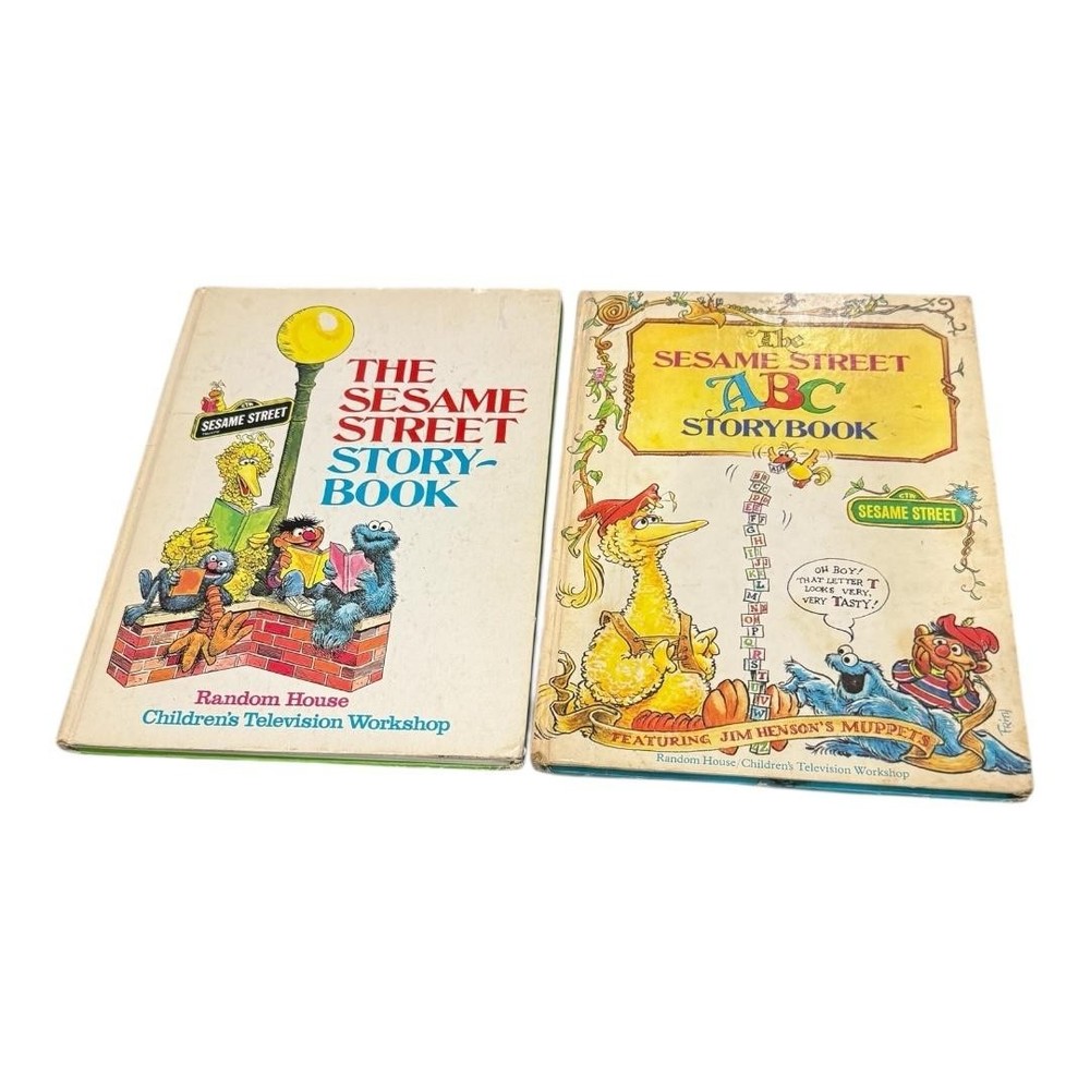Vintage Sesame Street Storybook & ABC Storybook Lot Random House HC 1970s