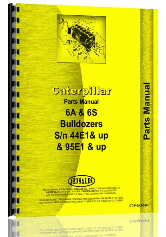 Caterpillar 6S Bulldozer Parts Manual for Serial 95E1 and Up