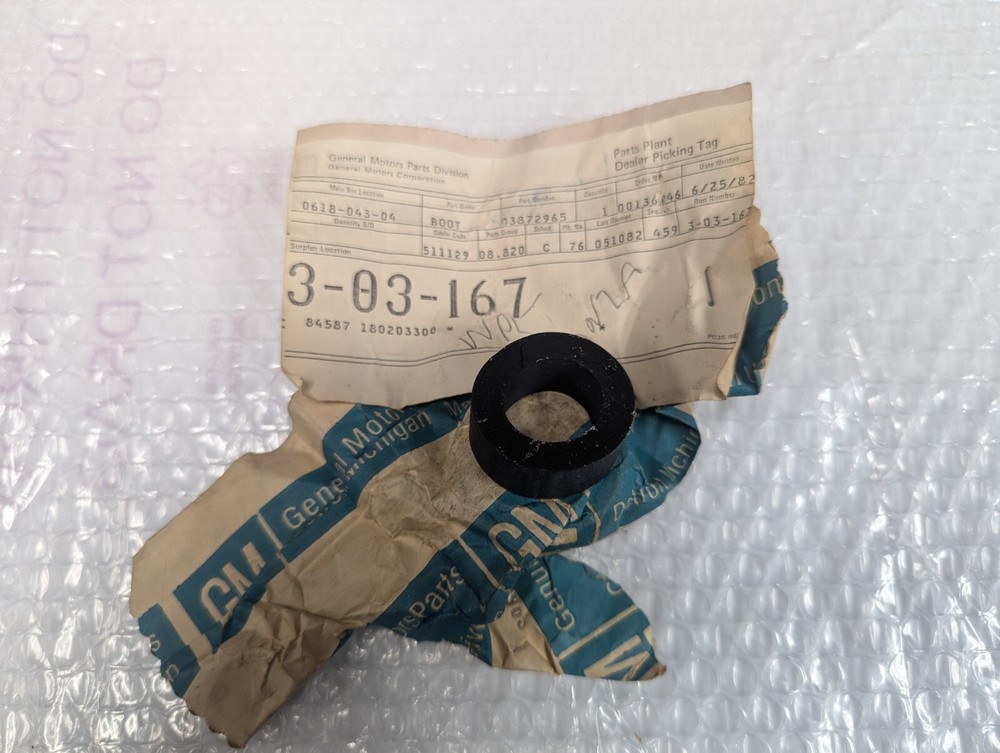 Corvette Jack Handle Grommet Anti Rattle Boot 1965-82 NOS GM Part 3872965