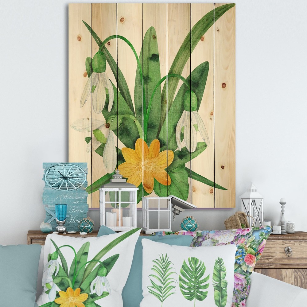 Designart 'Snowdrops and Erantis VIntage Flowers'