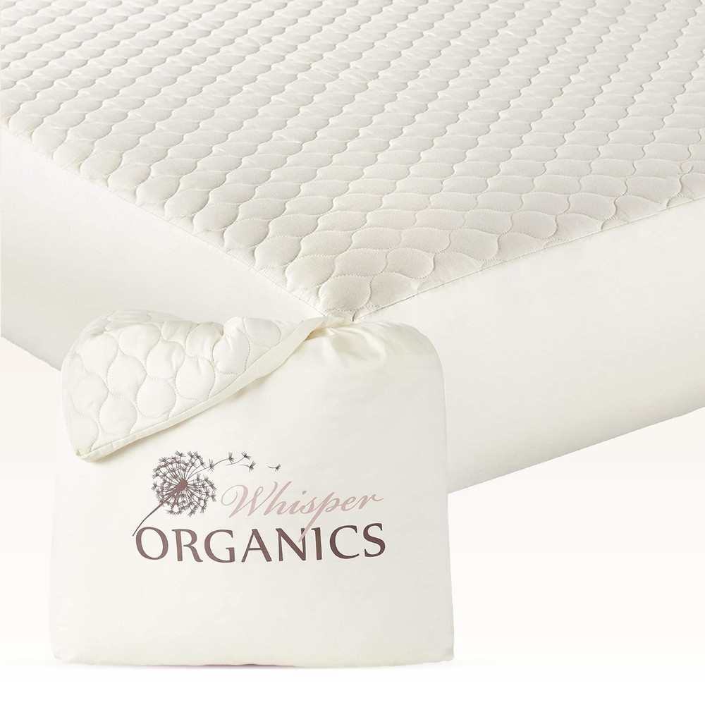 100% Cotton Organic Cooling Mattress Pad Protector Twin Size Breathable