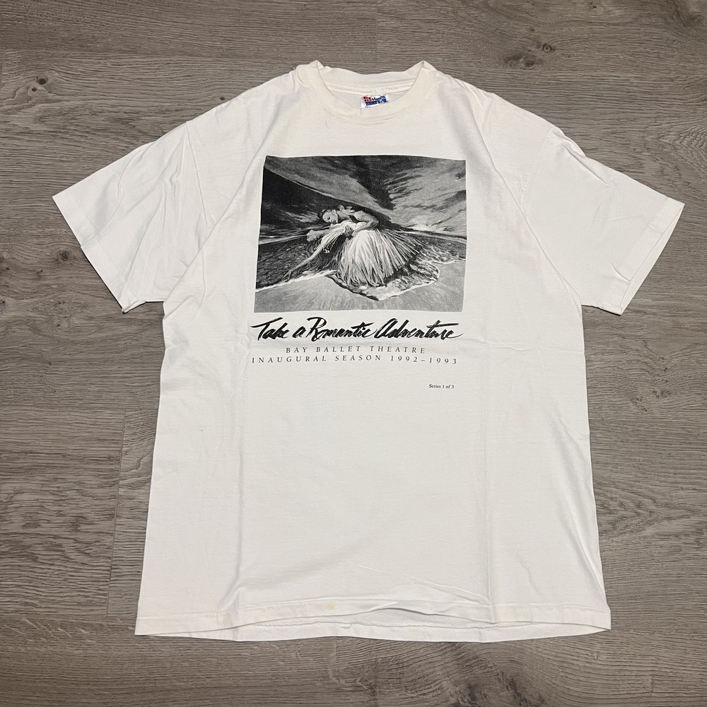 Bay Ballet Theatre 1992-1993 Inaugural Season Men's White T-Shirt Size L Vintage