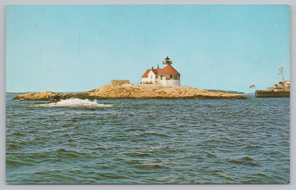 Lighthouse~Cuckolds Light Boothbay Harbor Maine~Vintage Postcard