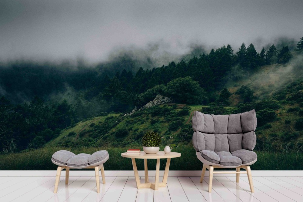 3D Forest Mist Landscape Wall Murals Wallpaper Murals Wall Sticker