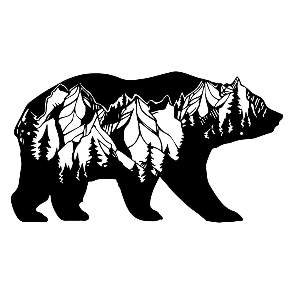 Rustic Metal Bear Wall Art - Wilderness Forest Animal Decor for Cabin or Home