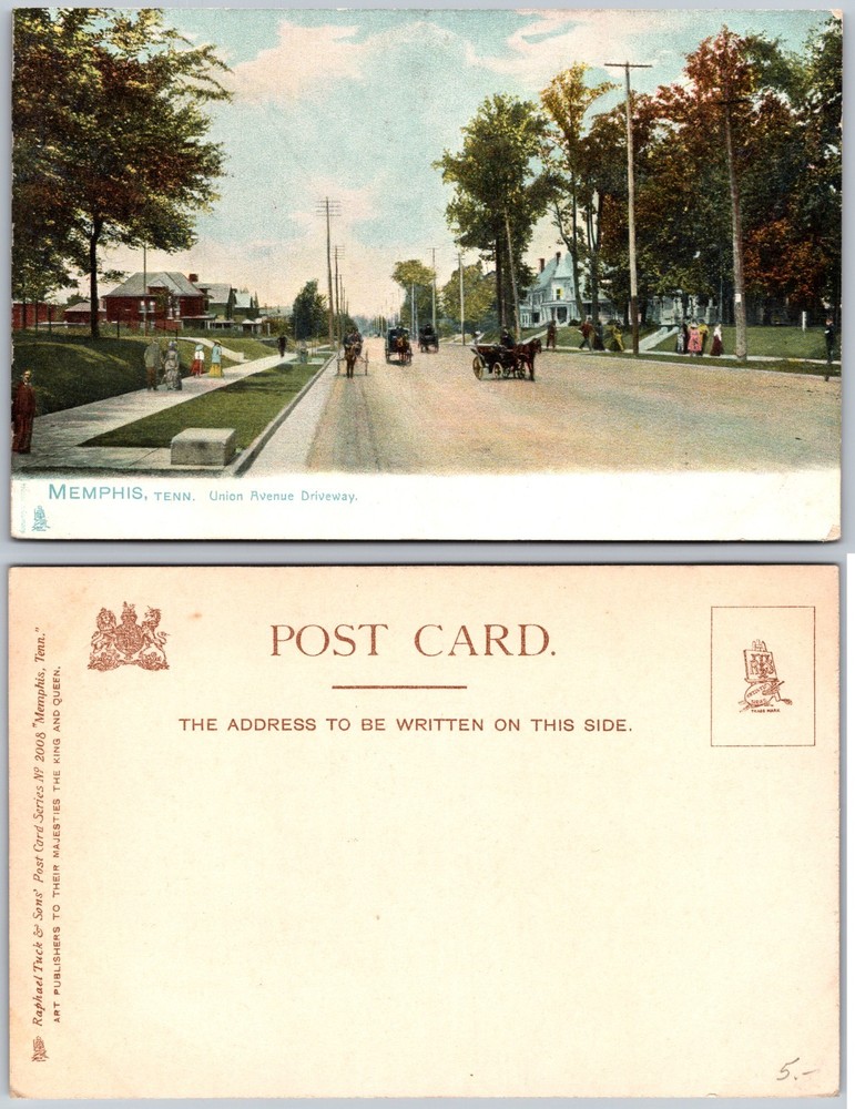 Union Avenue Driveway Memphis TN Postcard