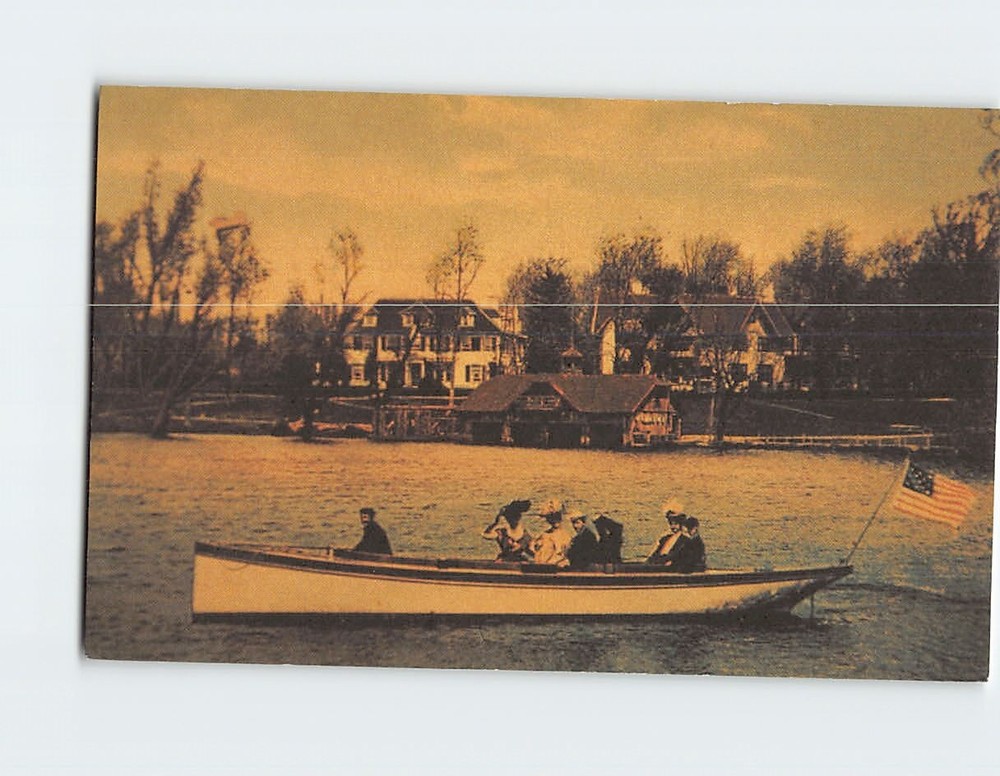 Postcard Boating on Lake Carasaljo Lakewood New Jersey USA