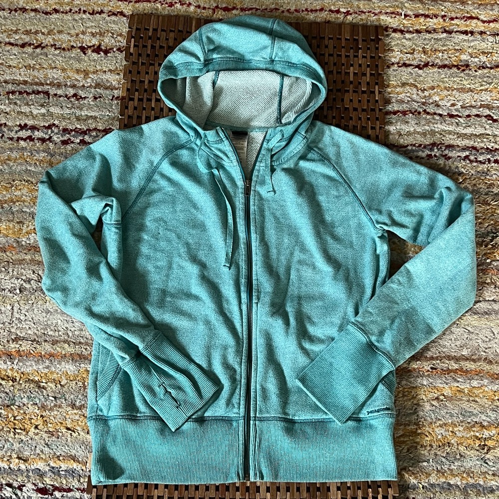Patagonia Full Zip Knit Terry Cloth Hoodie Hoody Jacket Green Women's Size XL