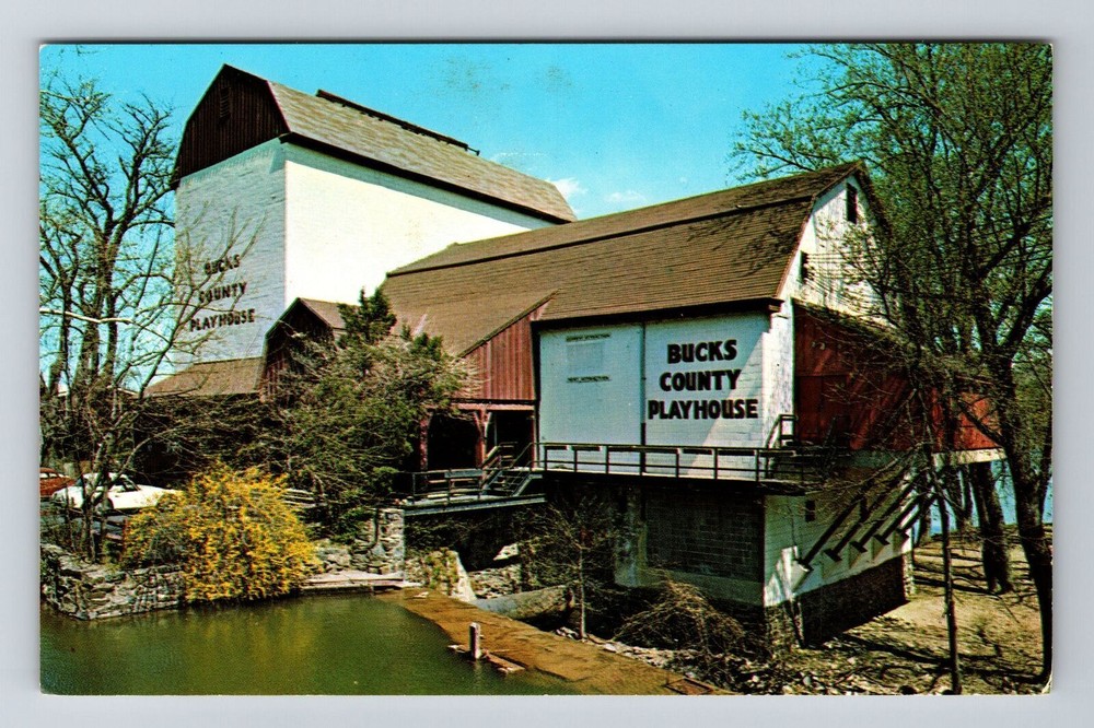 New Hope PA-Pennsylvania  Bucks County Playhouse Vintage Souvenir Postcard