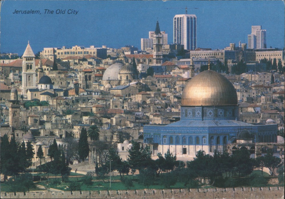 Jerusalem, Israel The Old City, Seen From Mt. of Olives Vintage Postcard