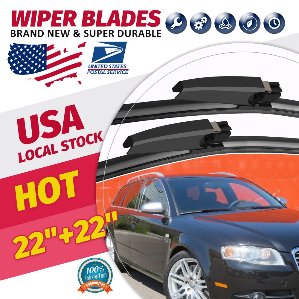 New Windshield Wiper Blades For Audi A4 Quattro 2004-2008 OEM Quality Superior