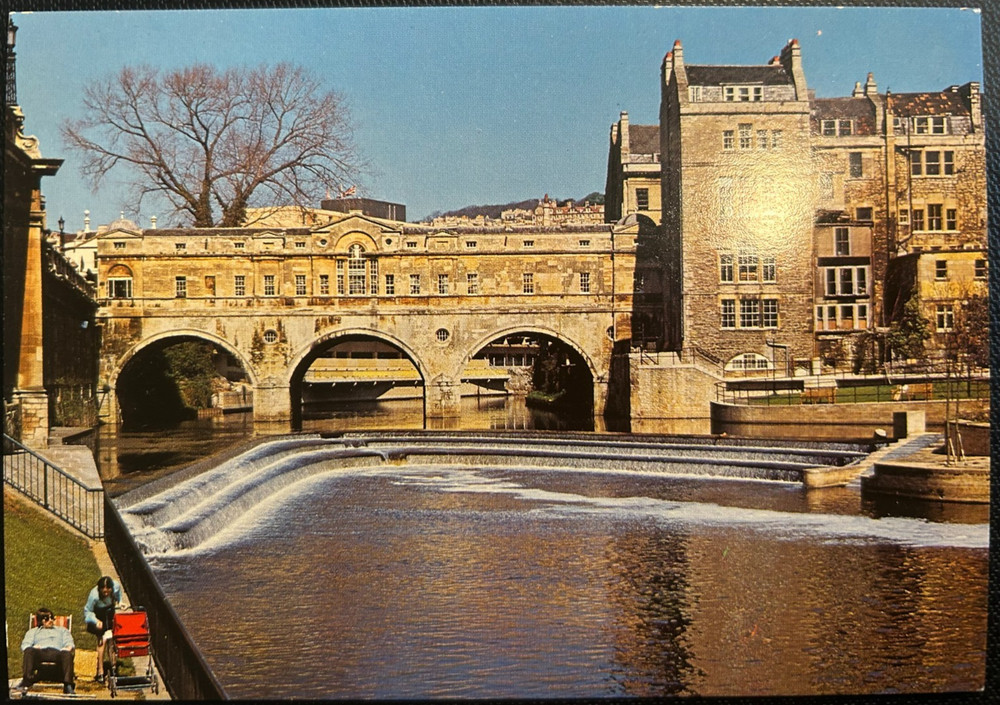 Postcard: The Pulteney Bridge & Weir on River Avon, Bath, UK, unposted, ex cond