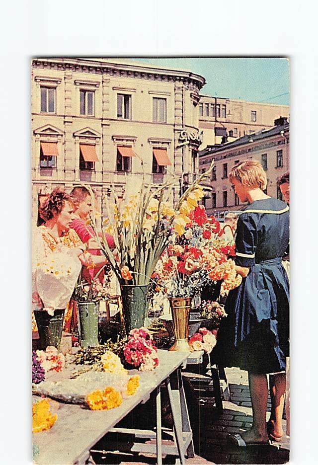 Postcard Helsinki Market Square Finland