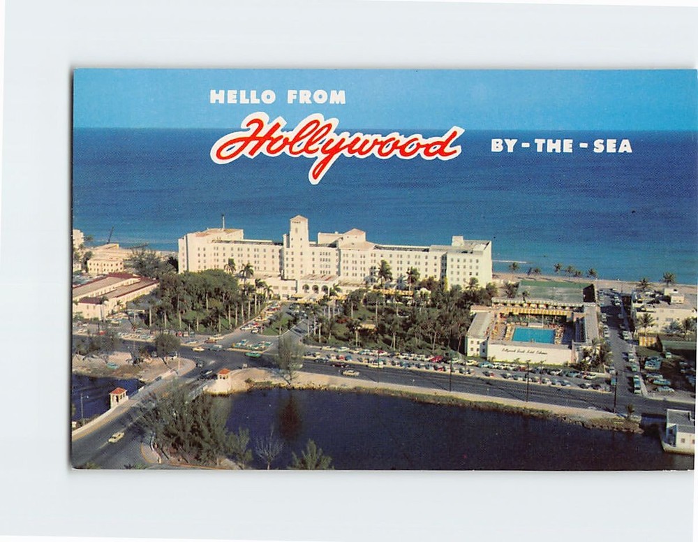Postcard  Aerial View Hollywood Beach Hotel Hollywood-by-the-Sea Florida
