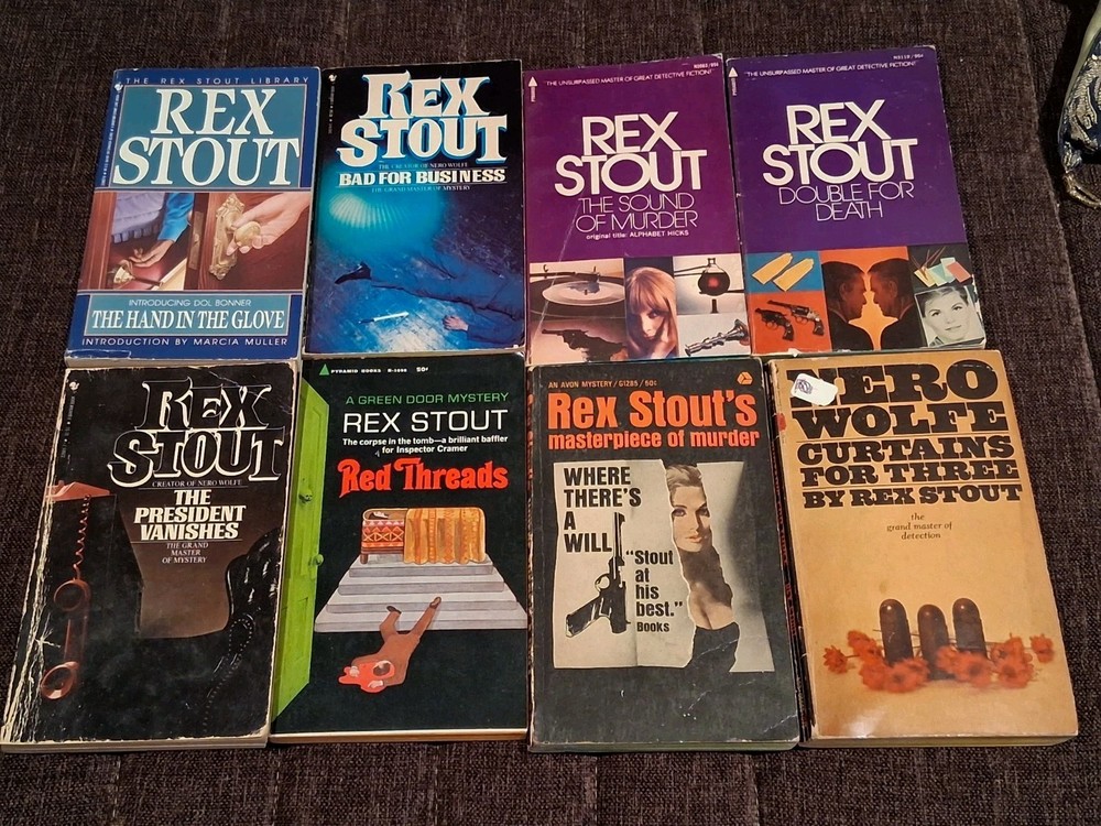 Rex Stout 8 PBs Where there's a will, Red threads,  Bad for business, more