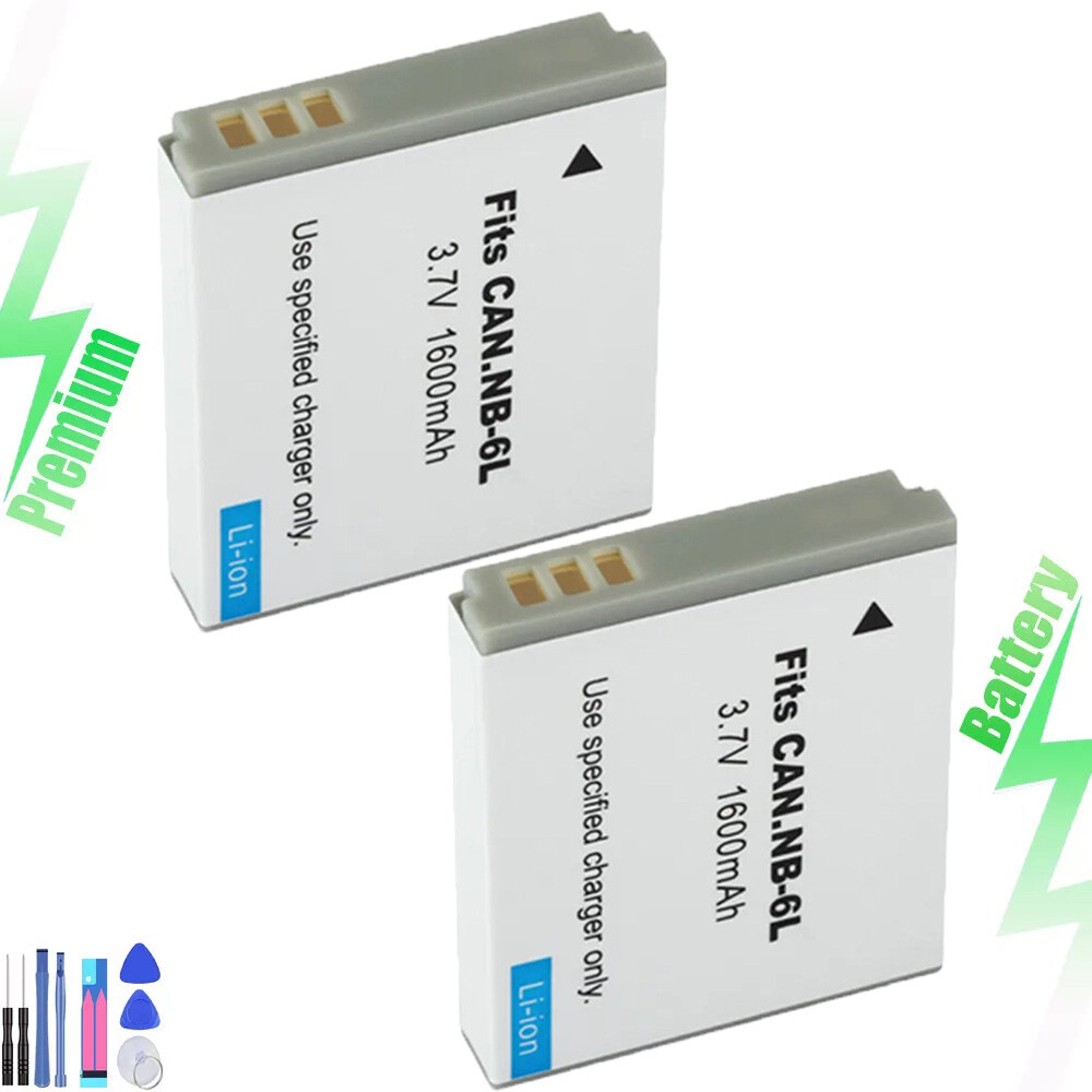 2x 1600mah NB-6L Battery for Canon IX  85 IS, IX  85 IS, IXY Digital 25 IS