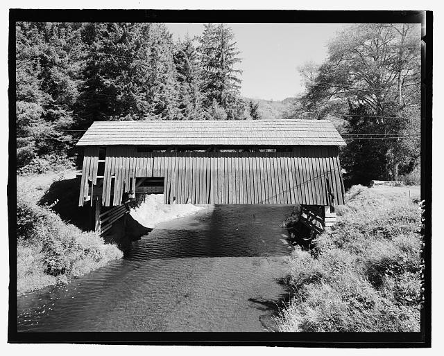 6. West elevation of Drift Creek Bridge, view looking east from new alignment