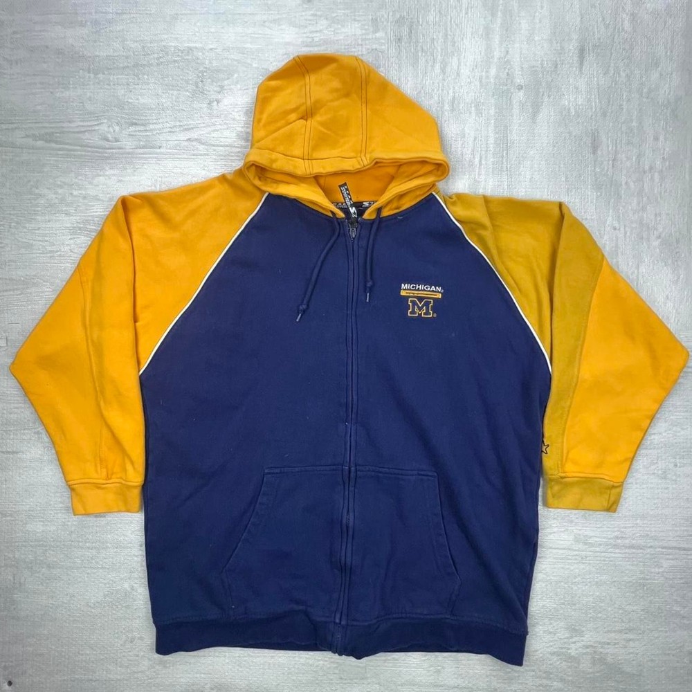 Vintage 90s Michigan Wolverines Sweatshirt Size: XL Blue Yellow NCAA College