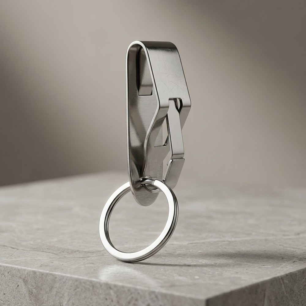 Quick Release Keychain Clip Premium Steel Belt Key Ring Holder Detachable Hook