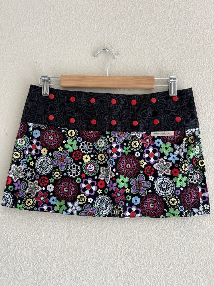 Sweet Spot Reversible Adjustable Wrap Skirt Floral Geometric Artsy Boho Festival