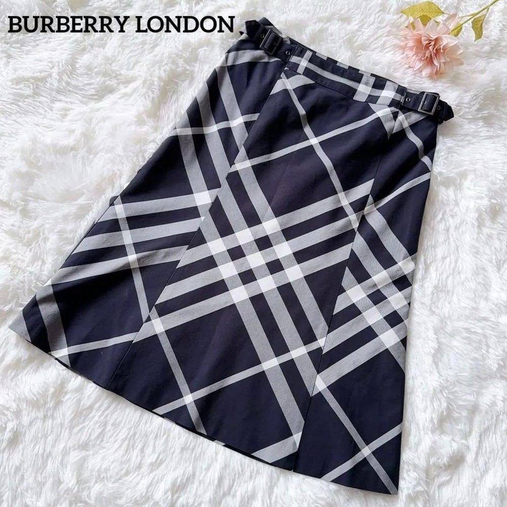 Burberry Mega Check A-Line Dress with Belt Black