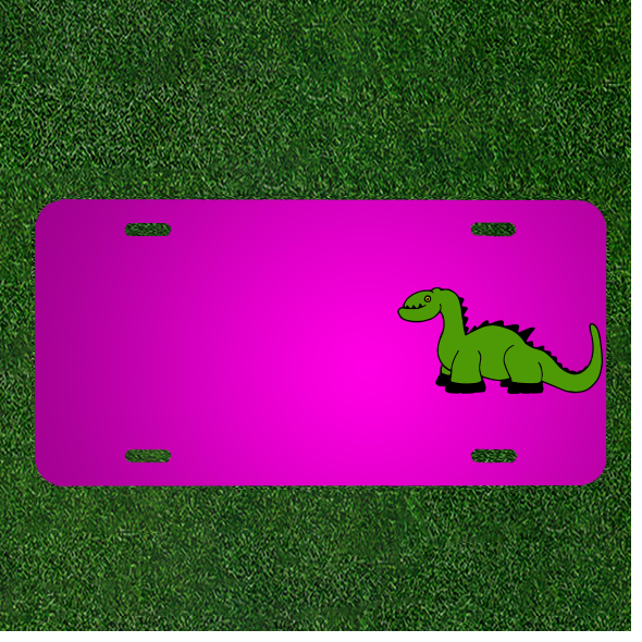 Custom Personalized Car License Plate With Add Names To Dinosaur Green Extinct