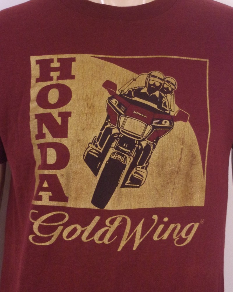 vintage 80s single stitch Honda Goldwing Motorcycle T-Shirt Biker soft thin L