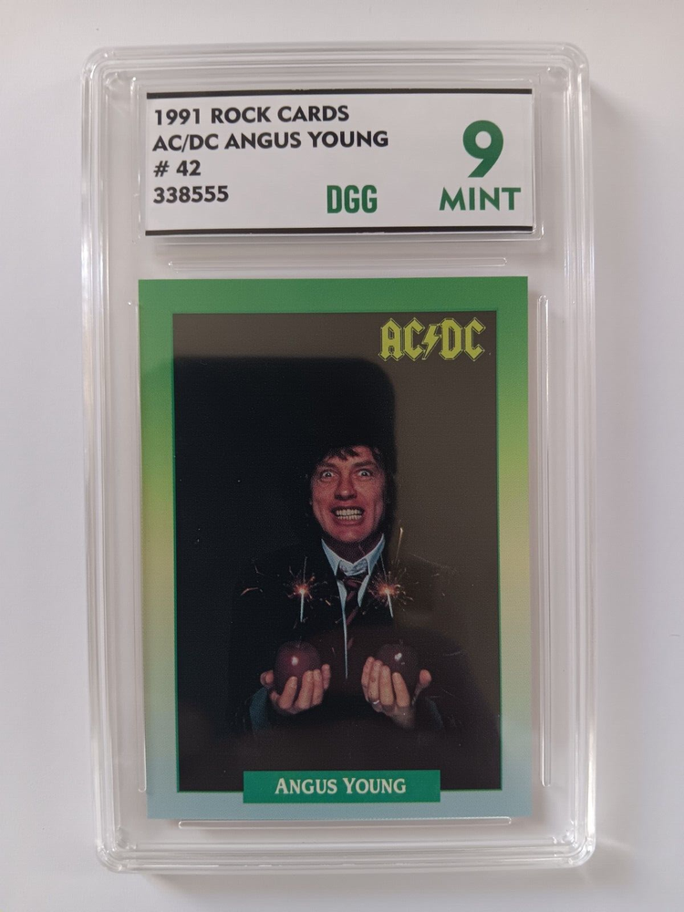 1991 Rock Cards AC/DC Angus Young # 42 Trading Card Graded DGG 9-image