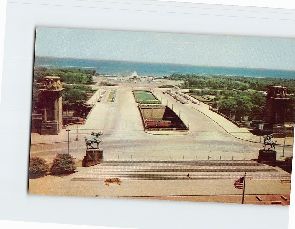 Postcard Aerial View of the Grant Park Concourse Chicago Illinois USA