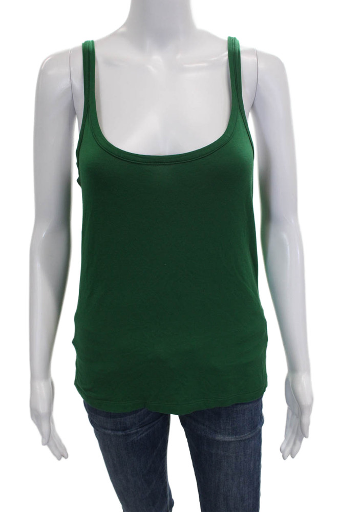 Max Mara Women Green Camisole Scoop Neck Viscose Blend Size LFree Shipping in US $100+ Orders | $6.95 Orders Below