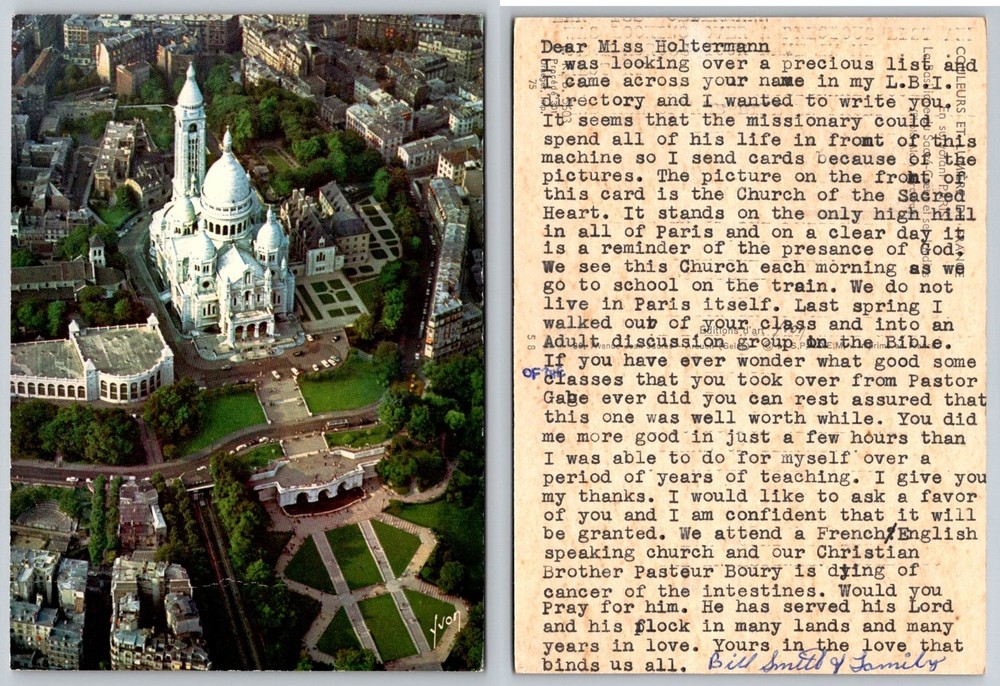 Vintage Postcard: Aerial Sacré-Cœur Basilica Paris France Yvon